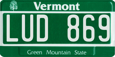VT license plate LUD869