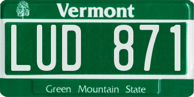 VT license plate LUD871