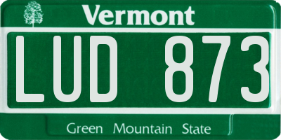 VT license plate LUD873