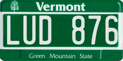 VT license plate LUD876