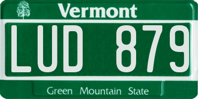 VT license plate LUD879