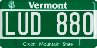 VT license plate LUD880