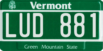 VT license plate LUD881