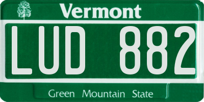 VT license plate LUD882