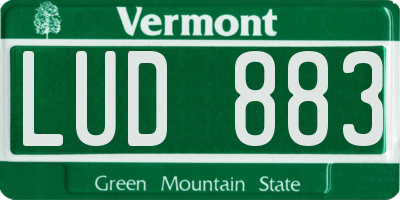 VT license plate LUD883