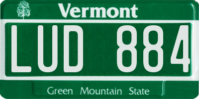 VT license plate LUD884