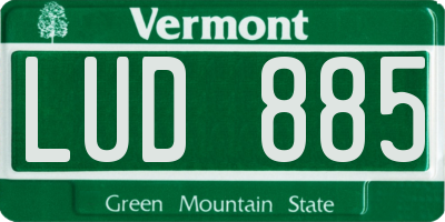 VT license plate LUD885