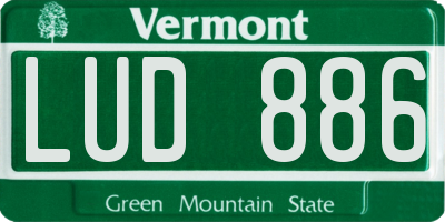 VT license plate LUD886