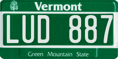 VT license plate LUD887