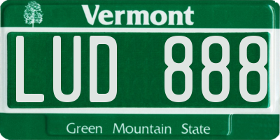 VT license plate LUD888