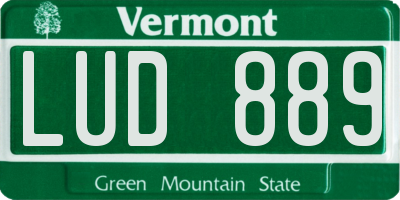 VT license plate LUD889