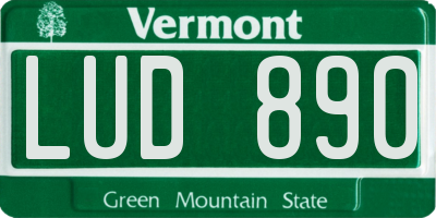 VT license plate LUD890