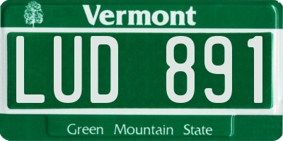 VT license plate LUD891
