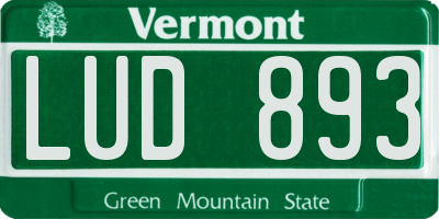 VT license plate LUD893