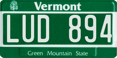 VT license plate LUD894