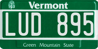 VT license plate LUD895