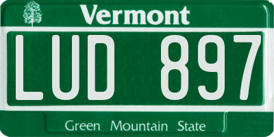 VT license plate LUD897