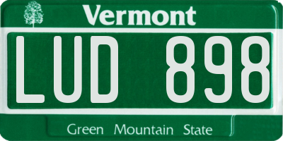 VT license plate LUD898