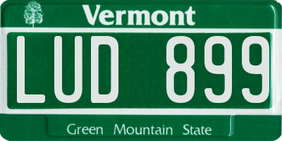 VT license plate LUD899