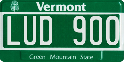 VT license plate LUD900