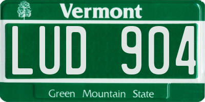 VT license plate LUD904
