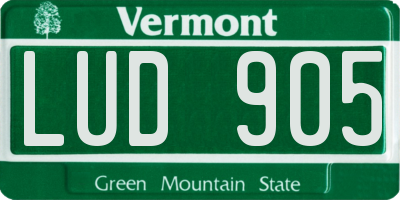 VT license plate LUD905