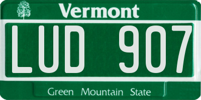 VT license plate LUD907