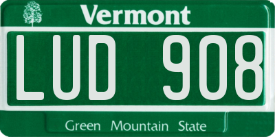 VT license plate LUD908