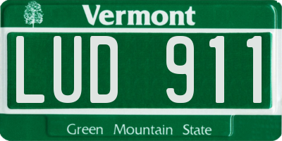 VT license plate LUD911