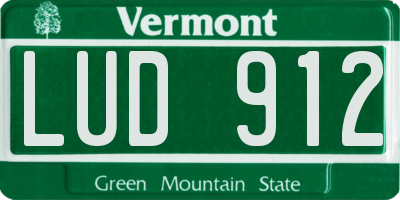 VT license plate LUD912