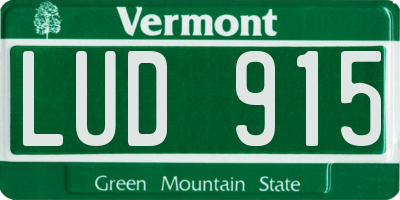 VT license plate LUD915
