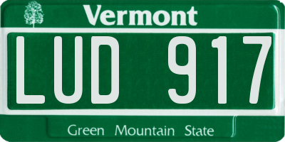 VT license plate LUD917