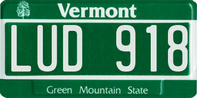 VT license plate LUD918