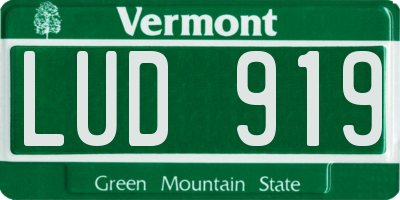 VT license plate LUD919