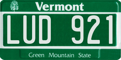 VT license plate LUD921