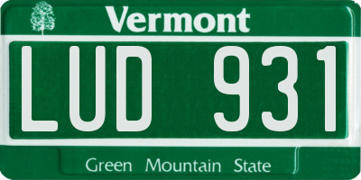 VT license plate LUD931