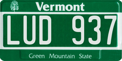 VT license plate LUD937