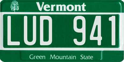 VT license plate LUD941