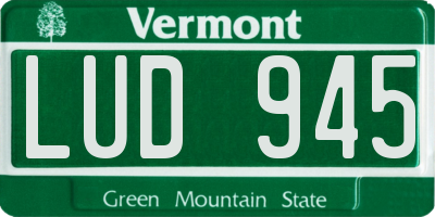 VT license plate LUD945