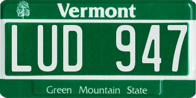 VT license plate LUD947