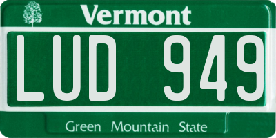 VT license plate LUD949