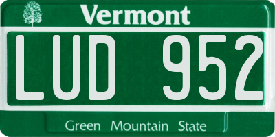 VT license plate LUD952