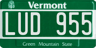 VT license plate LUD955