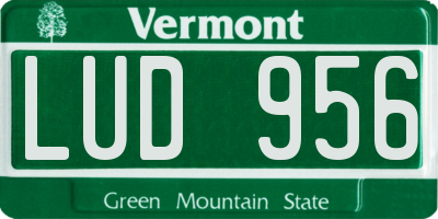 VT license plate LUD956