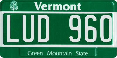 VT license plate LUD960