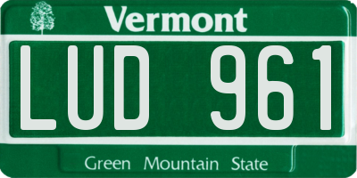 VT license plate LUD961