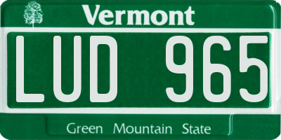 VT license plate LUD965