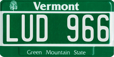 VT license plate LUD966