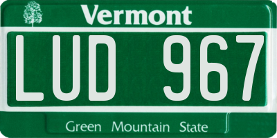 VT license plate LUD967