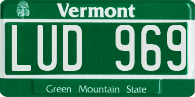 VT license plate LUD969